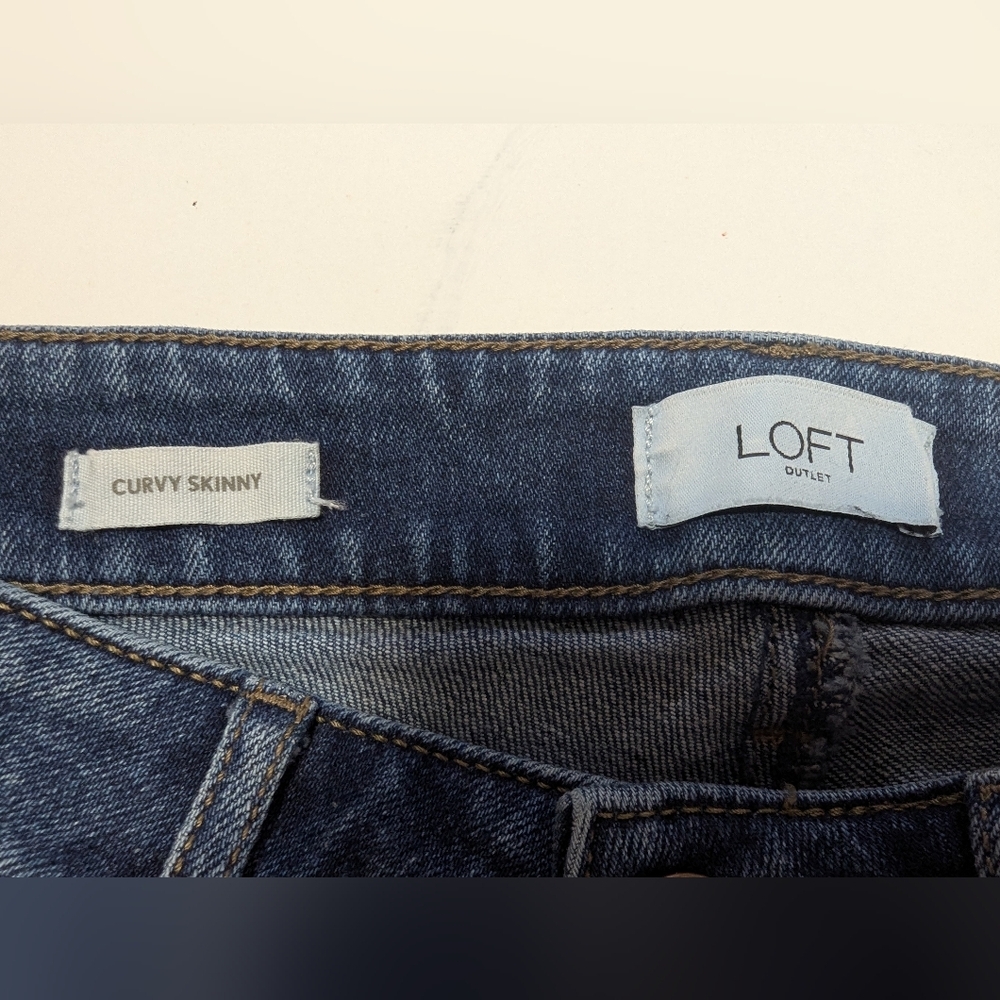 Loft Outlet Curvy Skinny Jeans Women's Size 6 Mid-rise Blue Stretch Denim - Picture 4 of 9